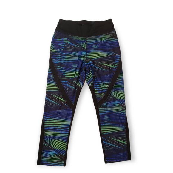 Danskin Now Multi Colored Workout / Yoga Cropped Leggings w. Pocket Inside - Picture 1 of 3